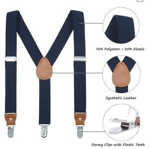 Navy blue toddler suspenders